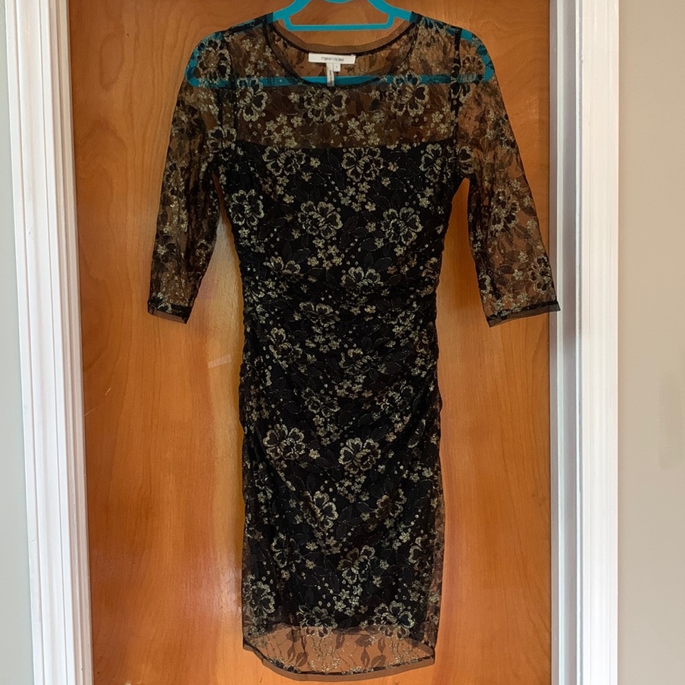 Black & Gold Lace Party Dress